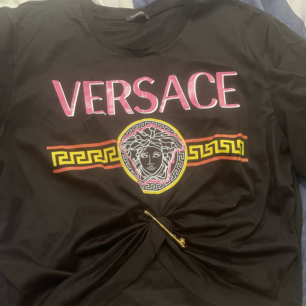 100 % Authentic Versace Crop Top Shirt Fits A Small/ Medium Worn 1-2 Times
